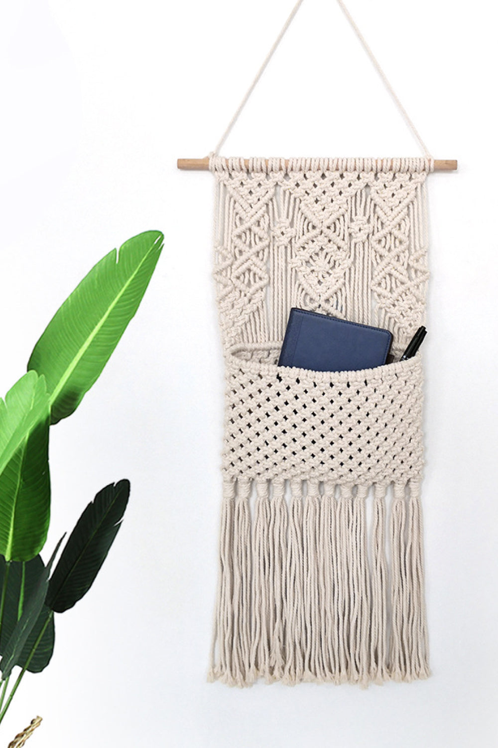 Macrame Storage Pocket Wall Hanging - 29.5" x 11.8" - T - 1 COLOR -