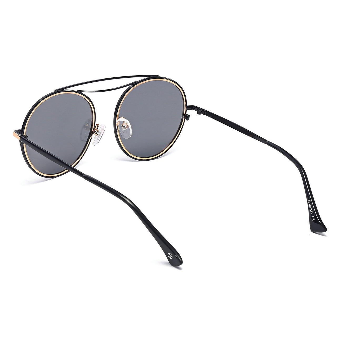 Fairfax | CA10 - Polarized Circle Round Brow-Bar Fashion Sunglasses - 6 COLORS -