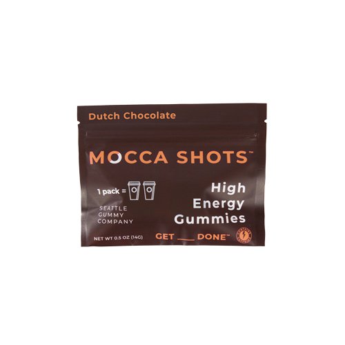 Seattle Gummy Co. - Mocca Shots Energy Gummies with Caffeine | Dutch Chocolate (12-Pack box) -