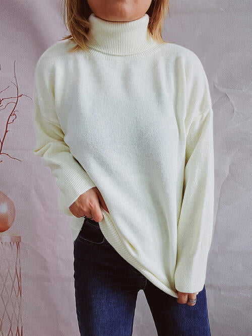 Turtleneck Long Sleeve Sweater - 1 OVERSIZE - T - 6 COLORS -