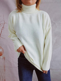 Thumbnail for Turtleneck Long Sleeve Sweater - 1 OVERSIZE - T - 6 COLORS -