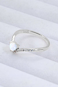 Thumbnail for Moonstone Heart-Shaped Ring - T - SIZES 6 THRU 9 - 2 FINISHES -