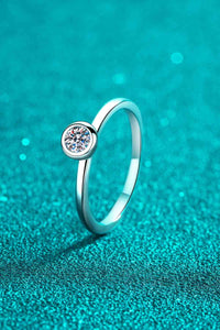 Thumbnail for Moissanite Rhodium-Plated Solitaire Ring