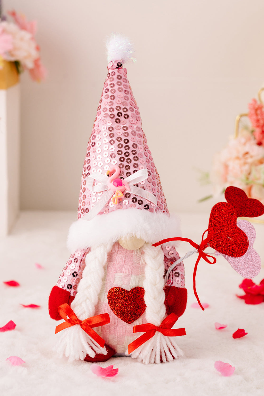 Special Occasion / Mother's Day Sequined Heart Pointed Hat Gnomes - 11" - 2 TYPES - [5-10 DAY DELIVERY] - T -