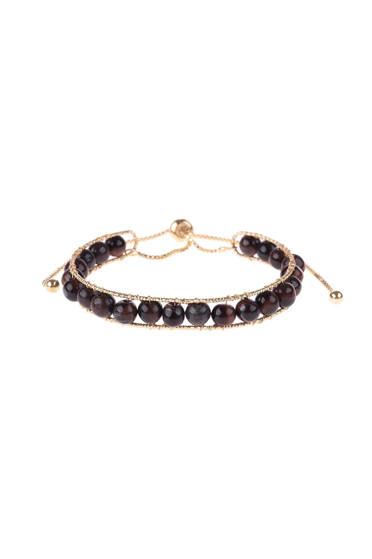 Natural Stone Beads Pull-Through Bracelet - 9 COLORS -