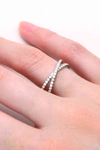 Thumbnail for Moissanite 925 Sterling Silver Crisscross Ring