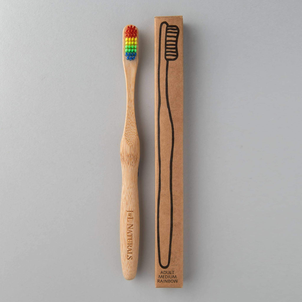 J & L Naturals - Bamboo Toothbrush (Duo) - 2 PCS. - 4 WOODS - 4 BRISTLE COLORS -