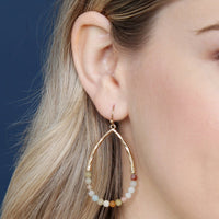 Thumbnail for Riah Fashion - Semi Precious Pear Shape Earrings - 9 COLORS -