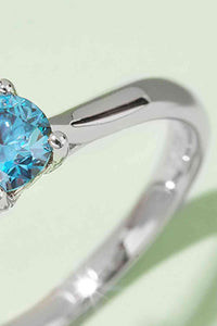 Thumbnail for Moissanite Contrast 925 Sterling Silver Solitaire Ring