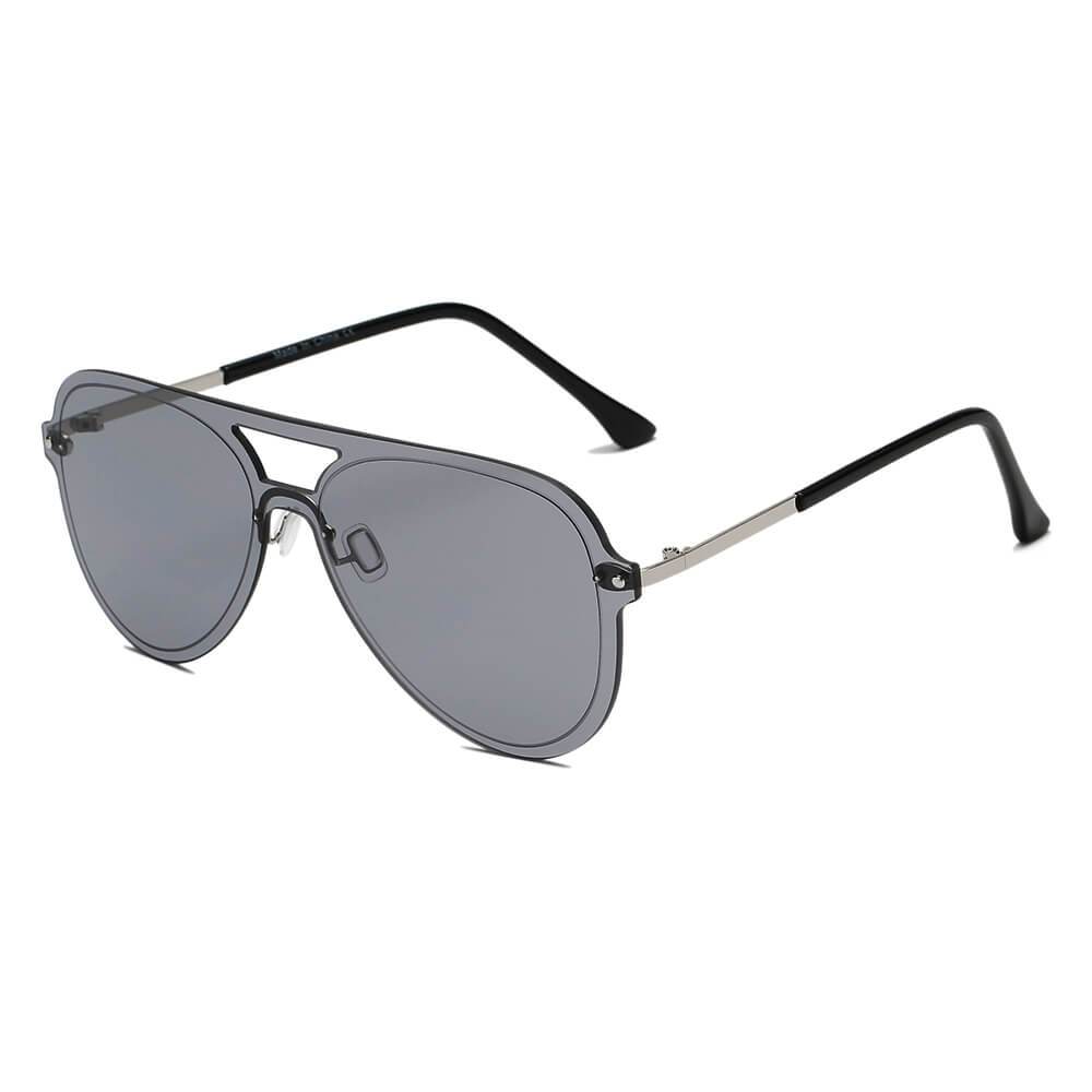 Belfast |  Flat Single Lens Aviator Fashion Sunglasses - 4 COLORS -