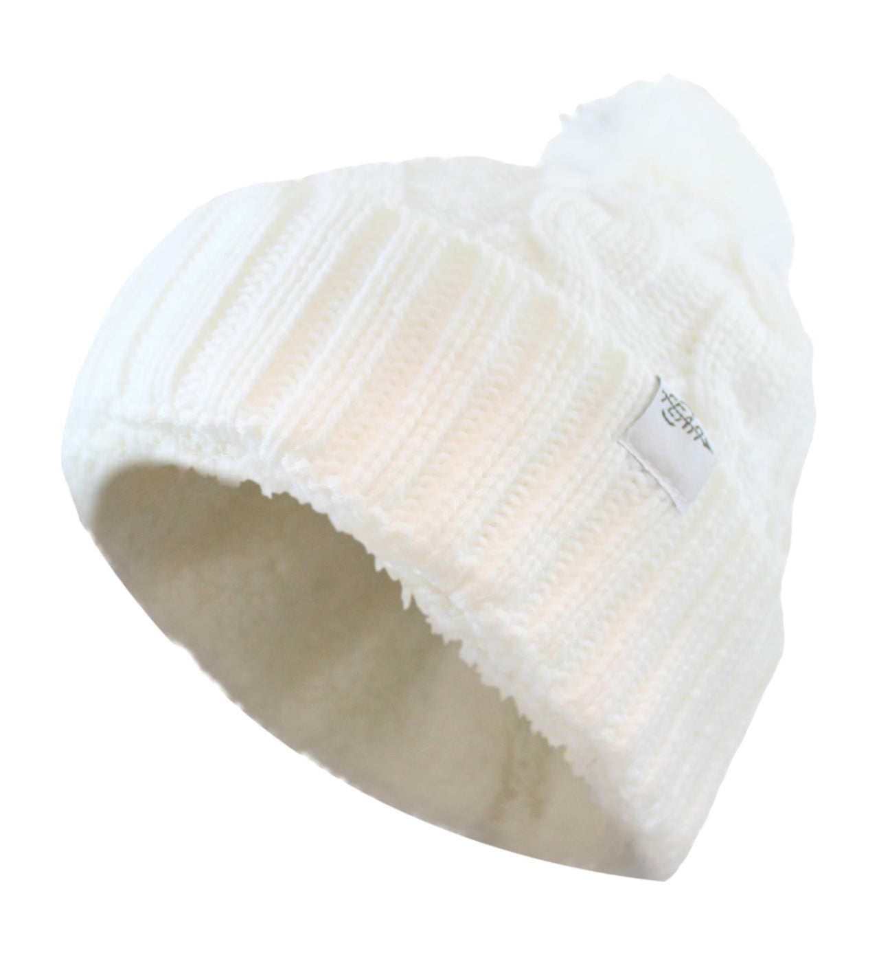 Fear0 NJ - Women Plush Insulated Cuff Knit Pom Pom Beanie Hat - 3 COLORS -