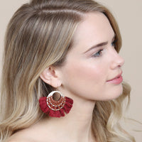 Thumbnail for Riah Fashion - Classic Fan Tassel Earrings - 7 COLORS -