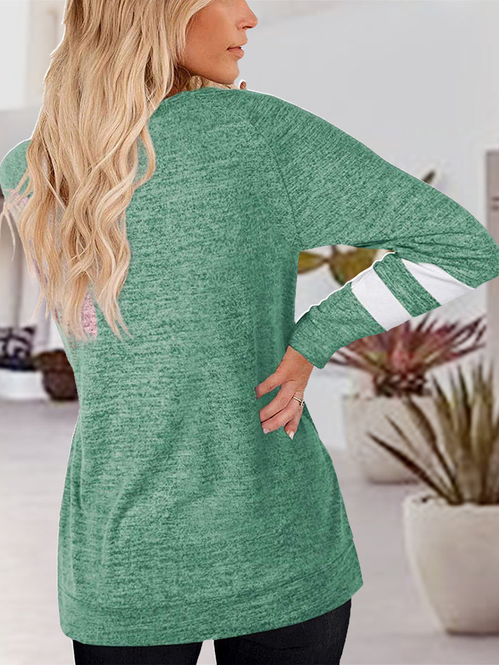 V-Neck Raglan Sleeve T-Shirt - T - 4 COLORS -