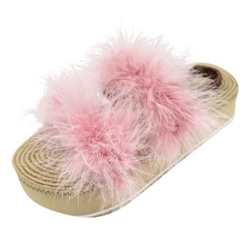 SAND BY SAYA N.Y. - Pink Feather - Waterproof Espadrille Platform - 1 COLOR -