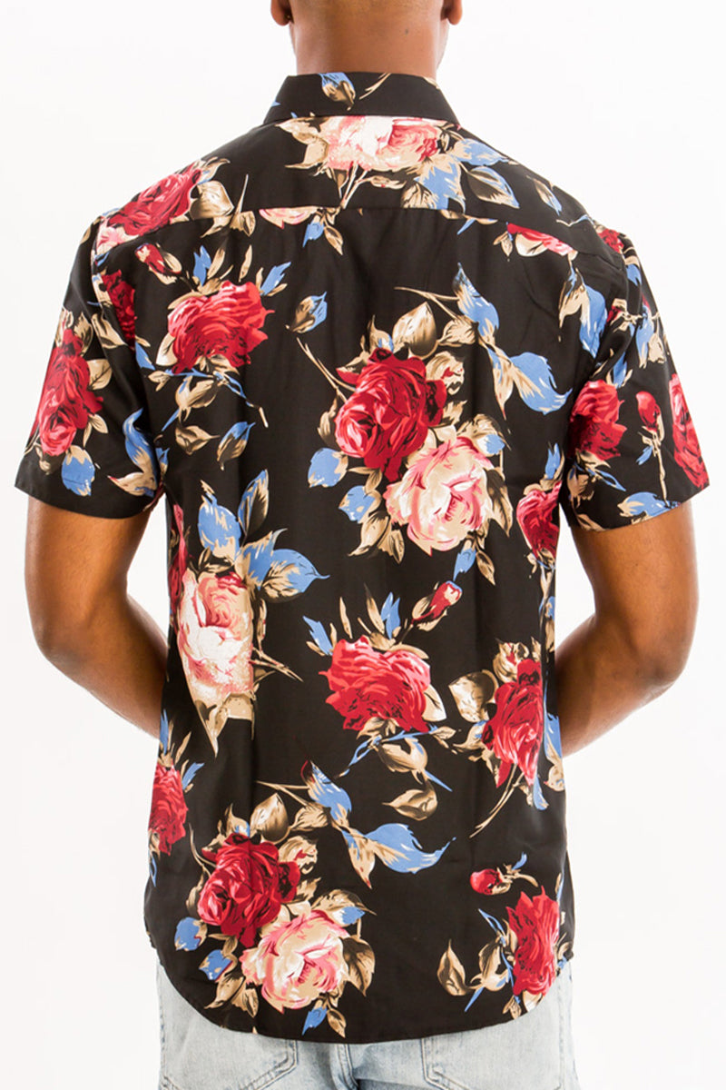 WEIV - Digital Print Hawaiian Short Sleeve Shirt -