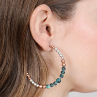 Thumbnail for Beaded Hoop Stud Earrings - 3 COLORS -