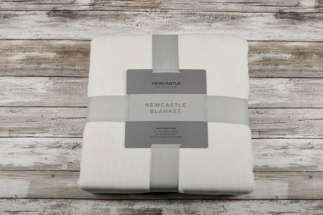 Newcastle - Pristine White Oversized King Luxury Bamboo Muslin Bed Blanket -