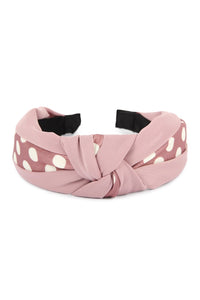 Thumbnail for Riah Fashion - Half Tone Polka Dots Tied Hair Band - 5 COLORS