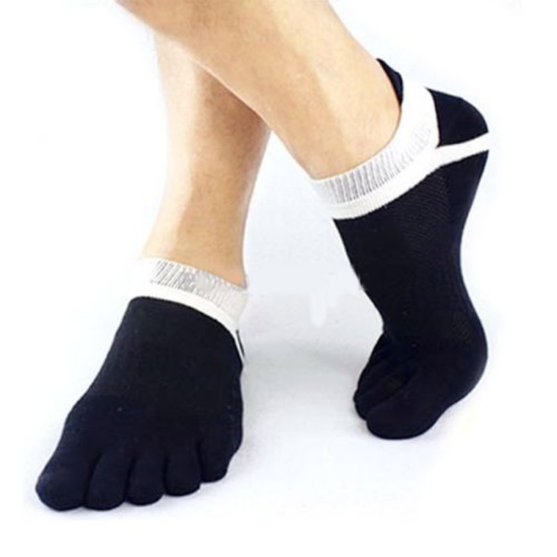 1 Pair Outdoor Men's Socks - Breathable Cotton Toe Socks  - Sports Jogging Cycling Running 5 Finger Toe Slipper Sock - [23 DAY DELIVERY] - 18 COLORS -