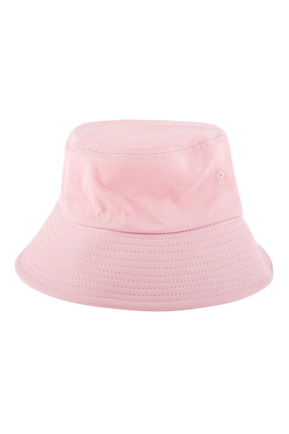 Riah Fashion - Pink Plain Bucket Hat - 1 COLOR -