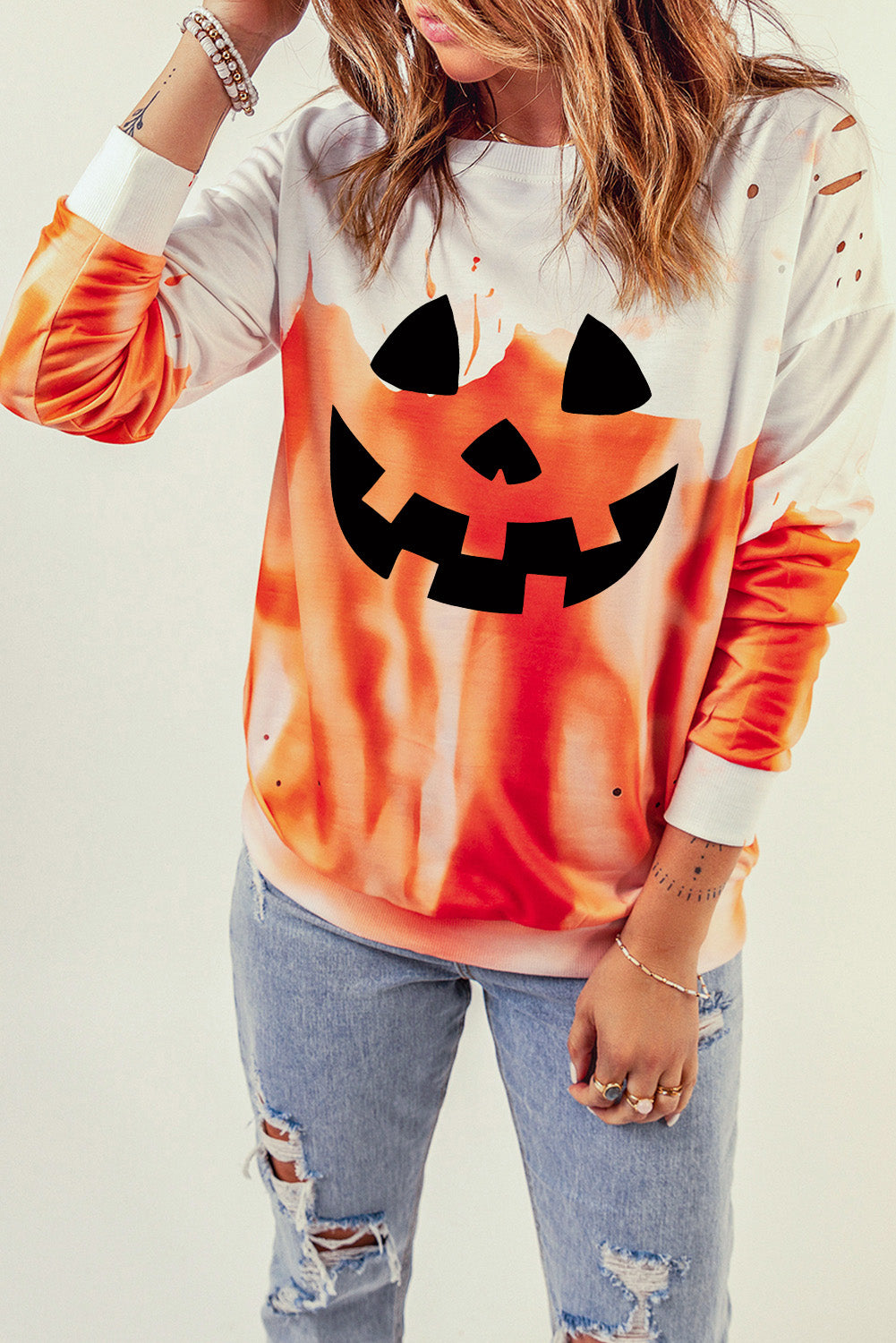 Halloween Theme Round Neck Short Sleeve Sweatshirt - T - 1 COLOR -