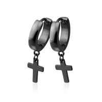 Thumbnail for Dangle Cross Huggie Earrings -