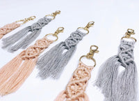 Thumbnail for Wood Natural Creations - Macrame Keychains | Boho Keychains Blue Pink | Boho Macrame Keychains  | Bag Charm | Gifts for Her - APPX' 5.5