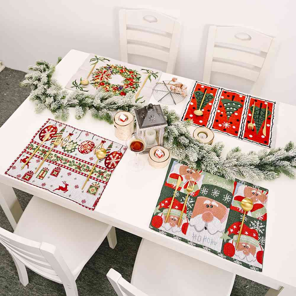 Assorted 2-Piece Christmas Placemats - 2 PCS. - CHOOSE 1 GET 1 RANDOM PICK - [5-10 DAY DELIVERY] - T - 4 PATTERNS/COLORS -