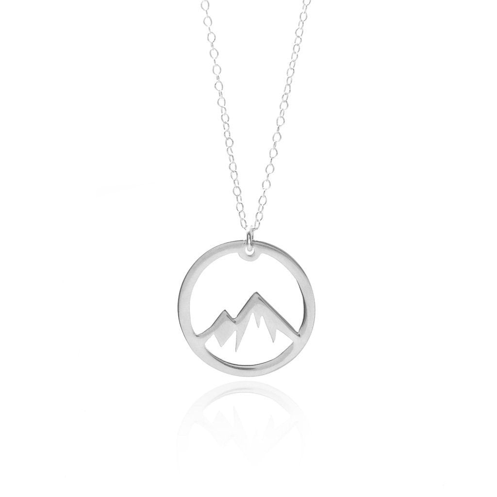 Sincerely Silver - Circle Mountain Necklace - A Sterling Silver Adventure Necklace -