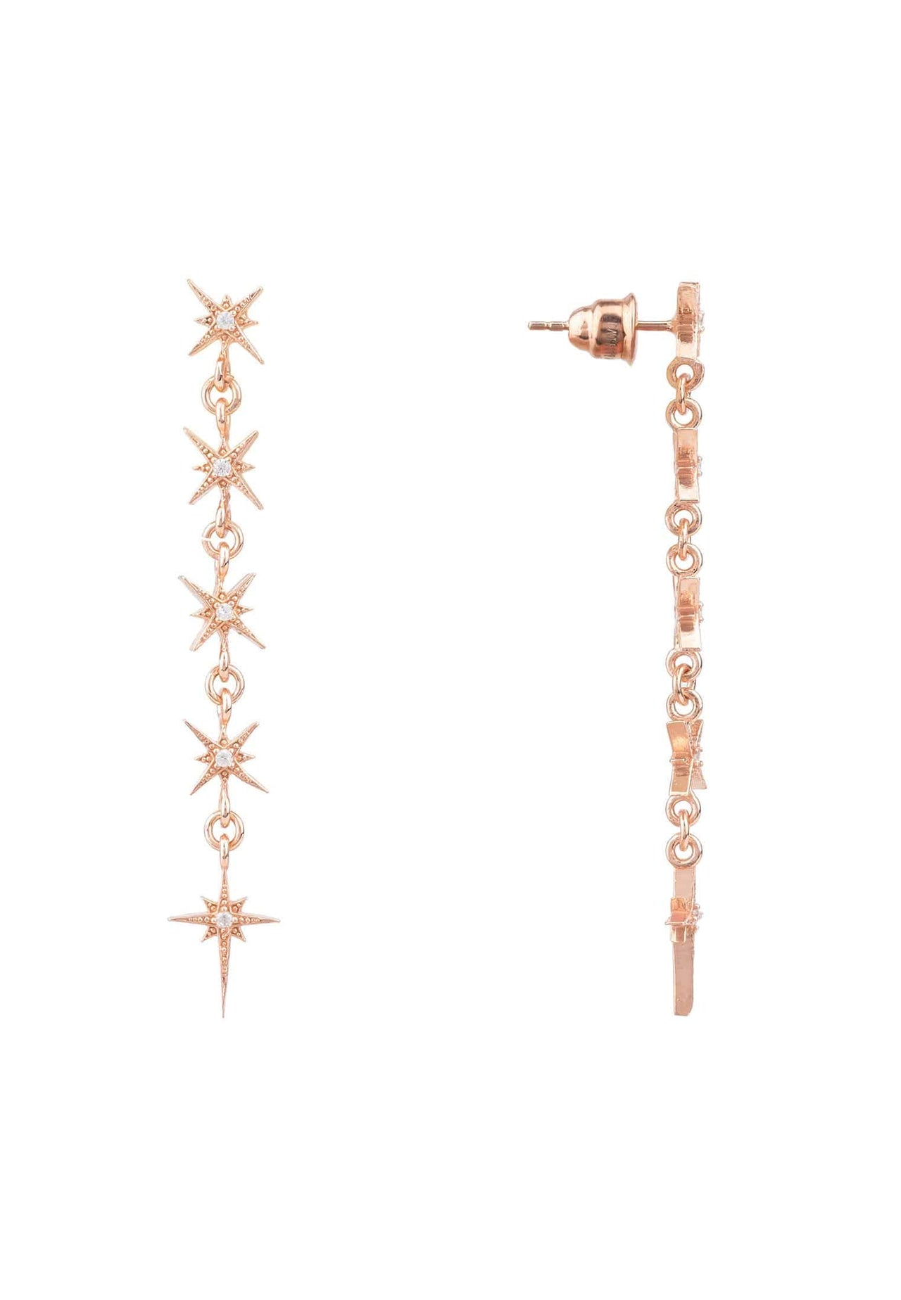 LATELITA - Star Burst 5 Drops Earrings Rosegold -