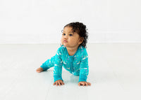 Thumbnail for Eclipse Kids - I'm Narwhally Sleepy - Blue - Long Sleeve Zipper Sleep Romper -