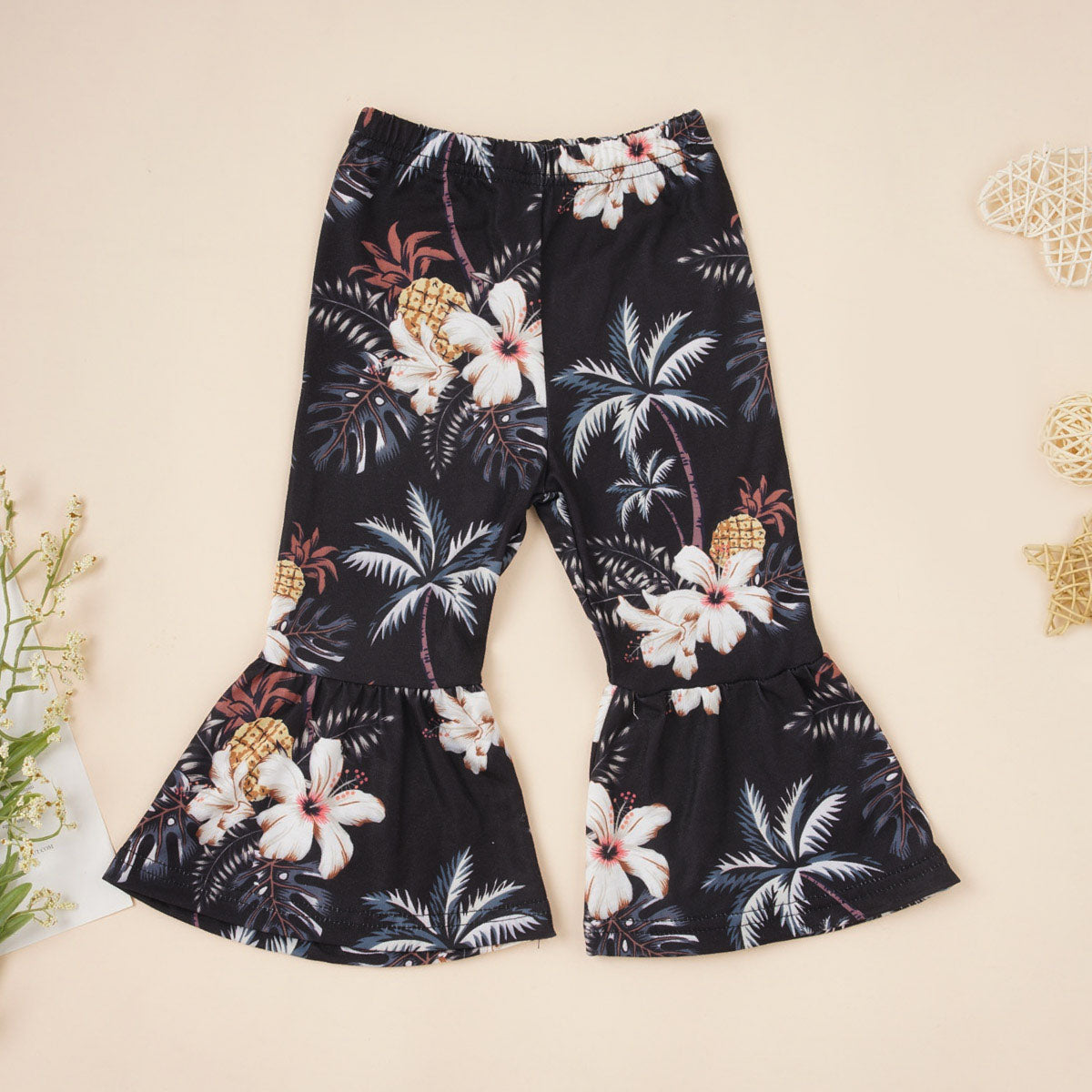 HELLO SUMMER Graphic Top and Floral Flare Pants Set - 2 PCS. - T - 2 COLOR COMBOS -