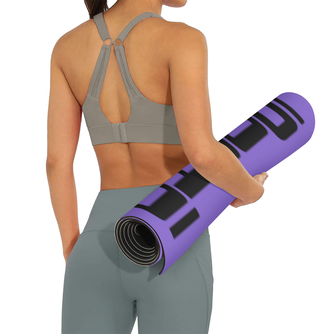 OOTO - Yoga Mat - Black frame on neon light purple