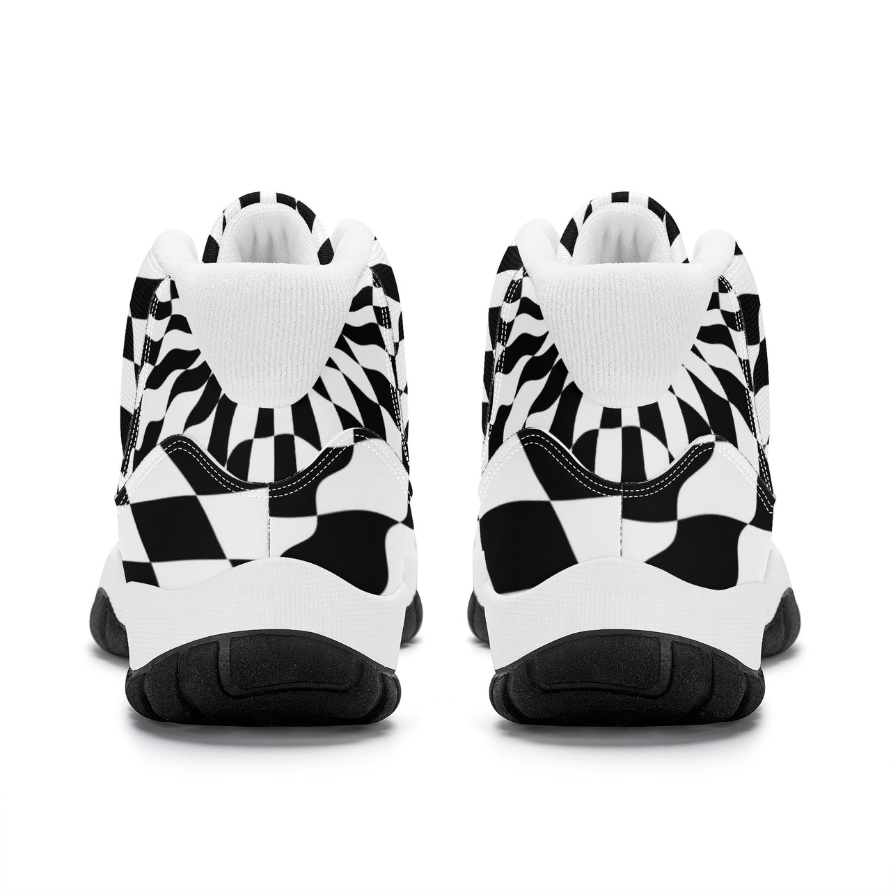 OOTO - CHECKERED PAST - SF_S38 High Top Air Retro Sneakers - White soles - 1 COLOR -