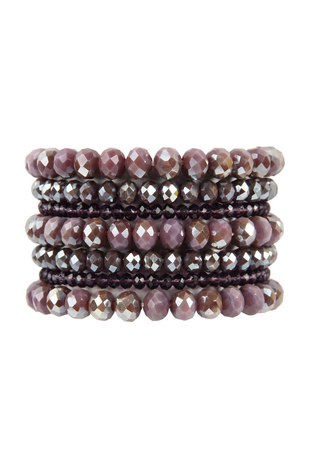 Seven Lines Glass Beads Stretch Bracelet - 22 COLORS