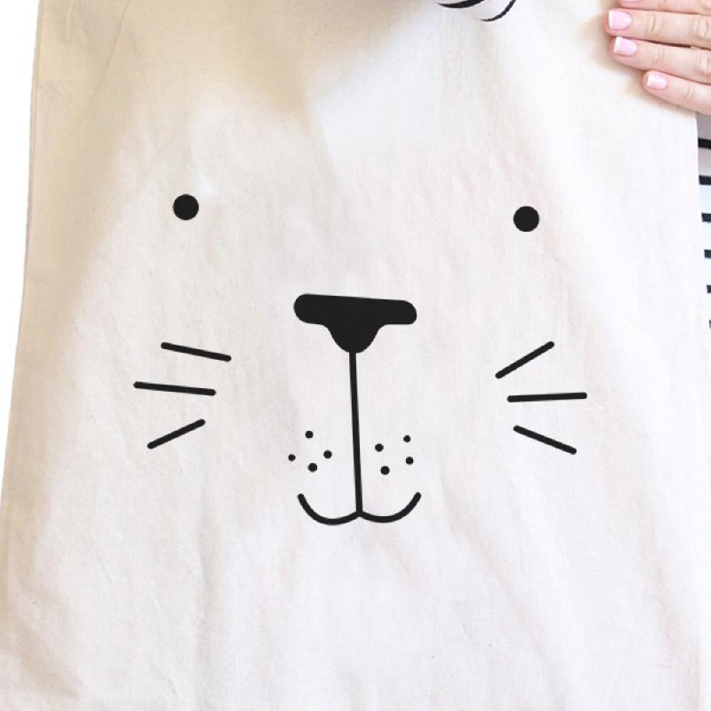 Seal Cute Face Natural Canvas Bags Cute Design Printed Bag -