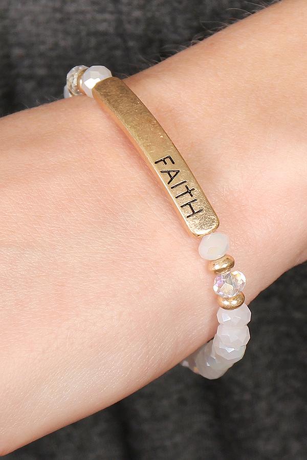 "Faith" Rondelle Beads Bracelet - 8 COLORS