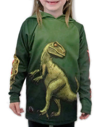 Thumbnail for Mouthman - RAPTOR-IN-BLUE Hoodie Sport Shirt - ADULT SIZES AVAILABLE! - 12 SIZES -