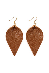 Thumbnail for Teardrop Shape Pinched Leather Earrings - 18 COLORS -