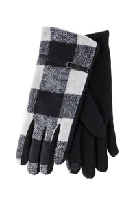 Thumbnail for Riah Fashion - Buffalo Plaid Strap Smart Touch Gloves - 2 COLORS -