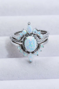 Thumbnail for 925 Sterling Silver Opal Ring - T - SIZES 5 THRU 10 - 1 COLOR -