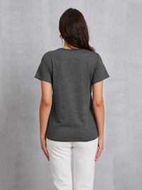 Thumbnail for Graphic Round Neck Short Sleeve T-Shirt - T - 3 COLORS -