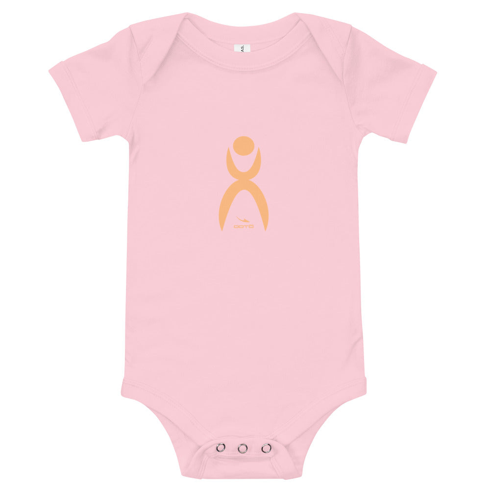 OOTO - GLYPHIC EN PEACH - Baby short sleeve one piece - 7 COLORS -