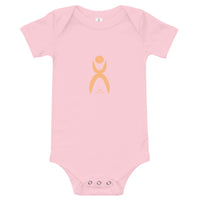 Thumbnail for OOTO - GLYPHIC EN PEACH - Baby short sleeve one piece - 7 COLORS -