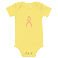 Thumbnail for OOTO - GLYPHIC EN PEACH - Baby short sleeve one piece - 7 COLORS -