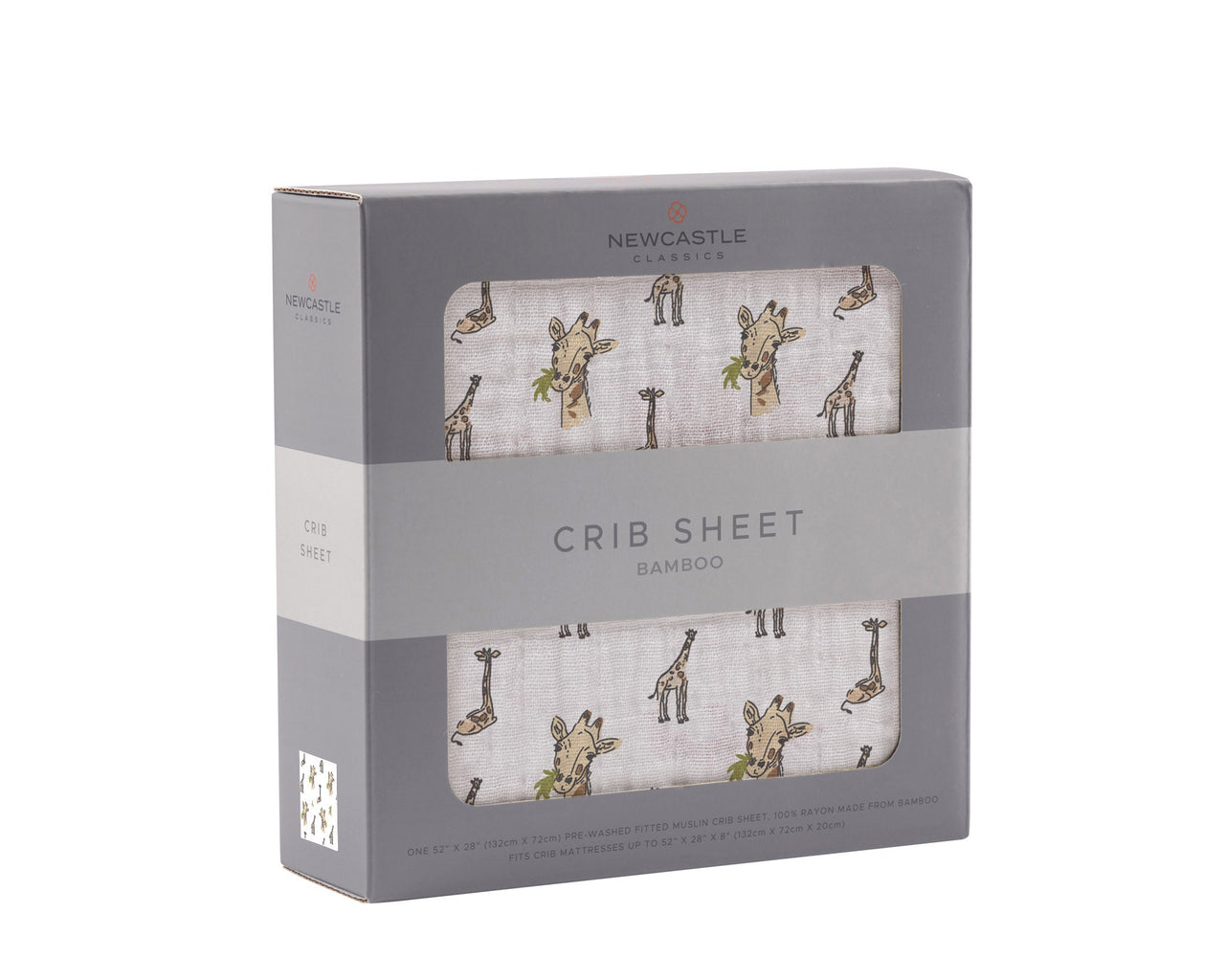 Newcastle - Hungry Giraffe Bamboo Muslin Crib Sheet -