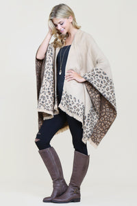 Thumbnail for Riah Fashion - Brown Leopard Print Shawl Cardigan - 1 COLOR -