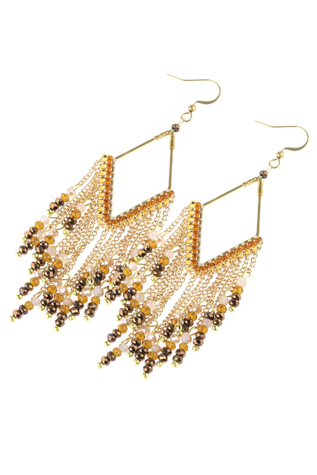 Riah Fashion - Dangle Beaded Earrings - 4 COLORS -