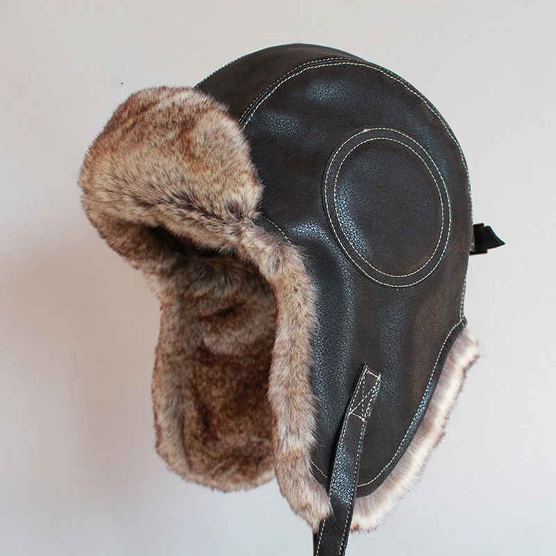 Winter Hat - Men / Women - Pilot Aviator Bomber Trapper Hat Faux Fur Leather Snow Cap With Ear Flaps - [29 DAY DELIVERY] - 2 COLORS -