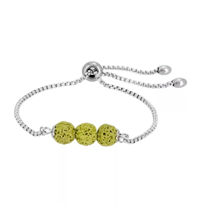 Yellow Triple Lava Stone Charm Bracelet -